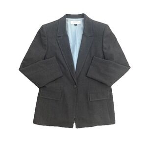 Tahari Arthur S. Levine‎ Women's Gray Blazer 16 Lined Decorative Pockets Trim